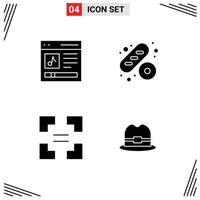 User Interface Pack of Basic Solid Glyphs of communication arrow music cake hat Editable Vector Design Elements