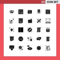 25 Thematic Vector Solid Glyphs and Editable Symbols of design iv design infusion spring Editable Vector Design Elements