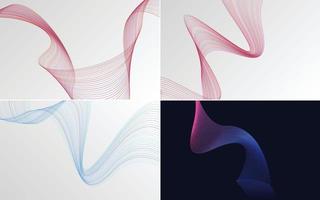 Collection of geometric minimal lines pattern set vector