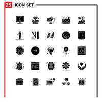 Set of 25 Modern UI Icons Symbols Signs for business open filter frame machine Editable Vector Design Elements