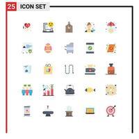 Universal Icon Symbols Group of 25 Modern Flat Colors of growth tea price kitchen cook Editable Vector Design Elements