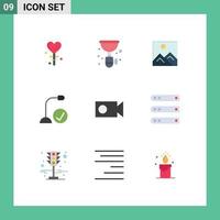 9 Universal Flat Color Signs Symbols of hardware devices siphon connected education Editable Vector Design Elements