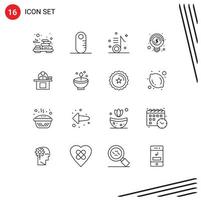 16 iconos creativos signos y símbolos modernos de negocios dinero música idea bulbo elementos de diseño vectorial editables vector