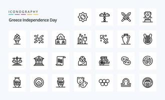 25 Greece Independence Day Line icon pack vector