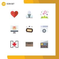 Universal Icon Symbols Group of 9 Modern Flat Colors of e commerce hit box outstanding Editable Vector Design Elements