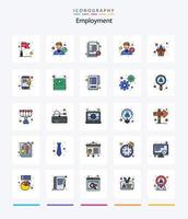 Creative Employment 25 Line FIlled icon pack  Such As mobile. presentation. delete. employee. reject vector