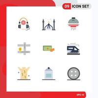 9 Thematic Vector Flat Colors and Editable Symbols of coins pin eid navigation ufo Editable Vector Design Elements