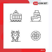 User Interface Pack of 4 Basic Filledline Flat Colors of railroad insect delivery shipping virus Editable Vector Design Elements