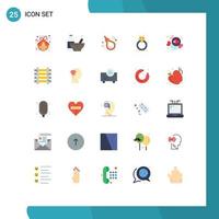 25 Thematic Vector Flat Colors and Editable Symbols of marriage diamound protein ring knot Editable Vector Design Elements