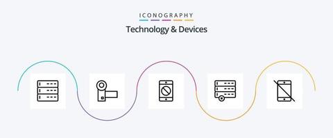 paquete de iconos de la línea 5 de dispositivos incluidos los permitidos. datos. sistemas cancelar. error vector