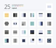 Layout 25 Flat Color icon pack including scale. view. view. layout. maximize vector