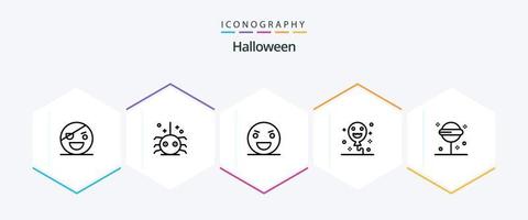 Halloween 25 Line icon pack including confect. halloween. spider. balloons. monster vector