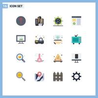 Universal Icon Symbols Group of 16 Modern Flat Colors of monitor development fitness develop browser Editable Pack of Creative Vector Design Elements