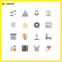 conjunto de 16 iconos de interfaz de usuario modernos signos de símbolos para el diseñador de archivos amor diseño gráfico paquete editable de elementos de diseño de vectores creativos