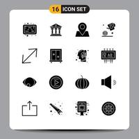 paquete de iconos de vector de stock de 16 signos y símbolos de línea para elementos de diseño de vector editables de día de cultivo de mapa de flecha de escala