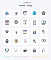 paquete de iconos planos de seguridad de internet creativa 25 como señal. seguridad. computadora. seguridad. globo vector