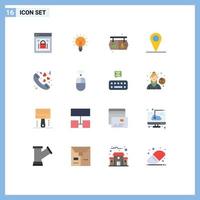 Set of 16 Modern UI Icons Symbols Signs for interface location idea board supermarket Editable Pack of Creative Vector Design Elements