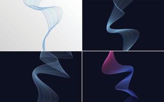 Wave curve abstract vector backgrounds for high-quality presentations. flyers. and brochures