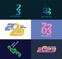 Big Set of 2023 Happy New Year logo text design 2023 number design template vector