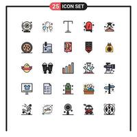 conjunto de 25 iconos de ui modernos símbolos signos para estudiante fuente femenina cocina alimentos elementos de diseño vectorial editables vector
