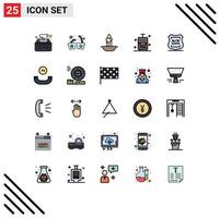 Stock Vector Icon Pack of 25 Line Signs and Symbols for locked data privacy fire vacation suitcase Editable Vector Design Elements