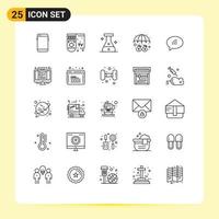 Modern Set of 25 Lines and symbols such as chat protection tv umbrella deposit Editable Vector Design Elements