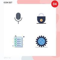 4 Creative Icons Modern Signs and Symbols of mic checkout show money file Editable Vector Design Elements