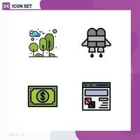 Universal Icon Symbols Group of 4 Modern Filledline Flat Colors of city payment park jetpack wearable Editable Vector Design Elements