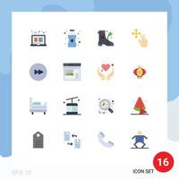 16 Creative Icons Modern Signs and Symbols of page next boot forward hold Editable Pack of Creative Vector Design Elements