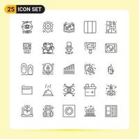 Pack of 25 creative Lines of assassin horizontal pin grid seo Editable Vector Design Elements