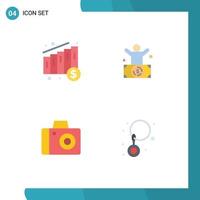 User Interface Pack of 4 Basic Flat Icons of medical photo billionaire person drop Editable Vector Design Elements