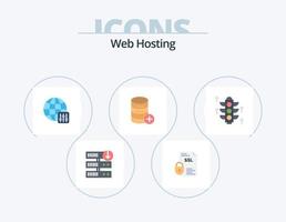 diseño de iconos de paquete de iconos planos de alojamiento web 5. cruz. almacenamiento. SSL sal. base de datos vector