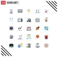 Modern Set of 25 Flat Colors Pictograph of calender down head arrow data Editable Vector Design Elements