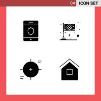 Stock Vector Icon Pack of 4 Line Signs and Symbols for security focus day irish scope Editable Vector Design Elements