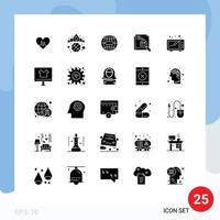 paquete de iconos de vector de stock de 25 signos y símbolos de línea para elementos de diseño de vector editables de página web de tierra de búsqueda de página de alimentos