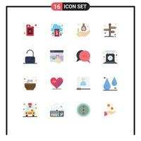 Universal Icon Symbols Group of 16 Modern Flat Colors of control travelling budget travel navigation Editable Pack of Creative Vector Design Elements