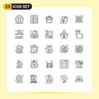 Set of 25 Modern UI Icons Symbols Signs for money man phone business welder Editable Vector Design Elements