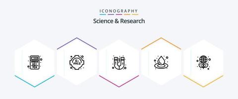 paquete de iconos de 25 líneas de ciencia que incluye ciencia. globo. atracción. educación. líquido vector
