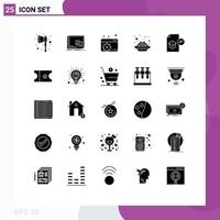 User Interface Pack of 25 Basic Solid Glyphs of knowledge education configure vadas india Editable Vector Design Elements