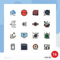 Universal Icon Symbols Group of 16 Modern Flat Color Filled Lines of indent global bus forum communication Editable Creative Vector Design Elements