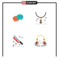 4 Creative Icons Modern Signs and Symbols of chat blood dialogue halloween horror Editable Vector Design Elements