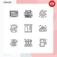 Modern Set of 9 Outlines Pictograph of finance checklist store business winner Editable Vector Design Elements