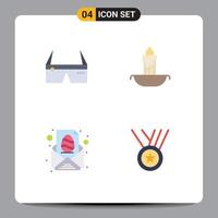 paquete de iconos vectoriales de stock de 4 signos y símbolos de línea para gafas de pascua de computadora carta de fuego elementos de diseño vectorial editables vector