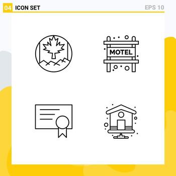 User Interface Pack of 4 Basic Filledline Flat Colors of canada home accommodation certificate index page Editable Vector Design Elements