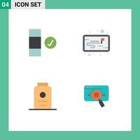 4 Universal Flat Icons Set for Web and Mobile Applications check white project baby analytic Editable Vector Design Elements