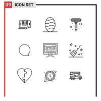 Outline Pack of 9 Universal Symbols of education online razor computer instagram Editable Vector Design Elements