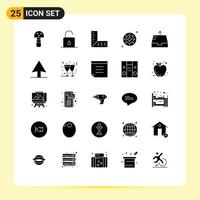 Set of 25 Modern UI Icons Symbols Signs for mailbox star geometry space galaxy Editable Vector Design Elements