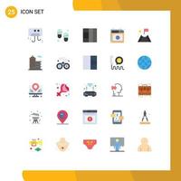 25 Universal Flat Color Signs Symbols of trophy mission grid achievement page Editable Vector Design Elements