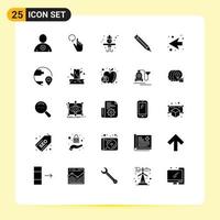 25 User Interface Solid Glyph Pack of modern Signs and Symbols of destination left living next school Editable Vector Design Elements