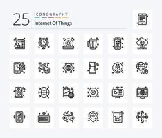 internet de las cosas paquete de iconos de 25 líneas que incluye internet. mezclador. Internet de las Cosas. jugo. Internet vector